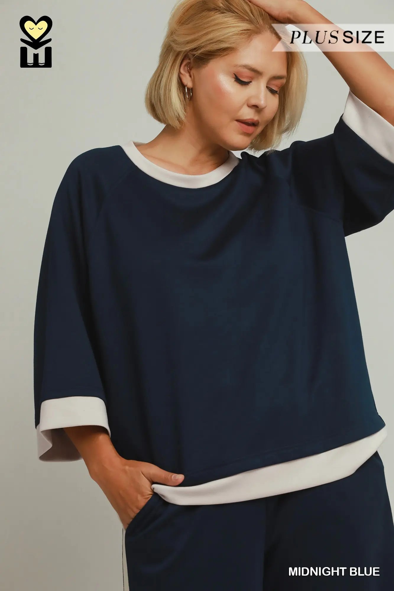 Colorblock Crewneck Raglan Sleeve Top