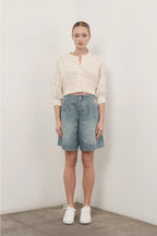 Hendry 3/4 Sleeves See Through Cardigan