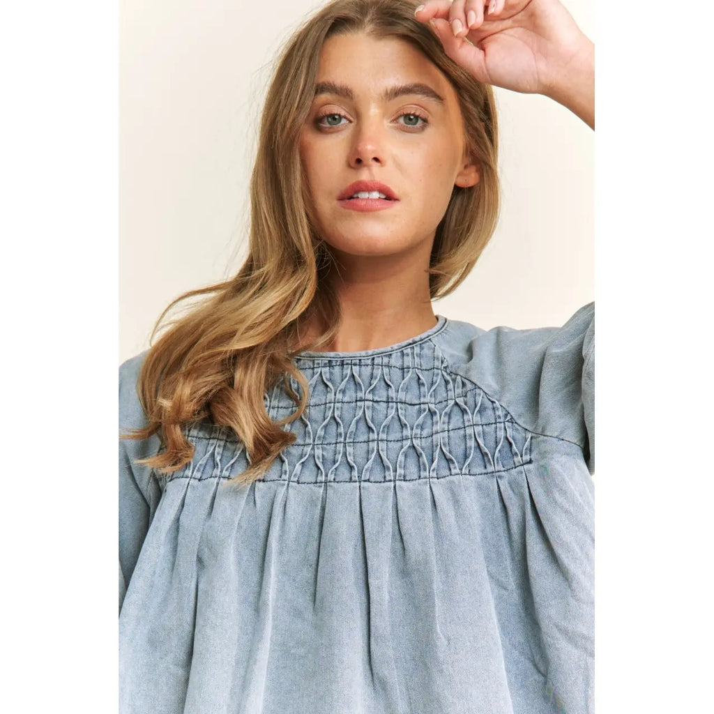 Denim Babydoll Top