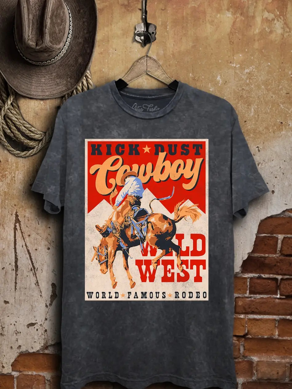 Kick Dust Cowboy Graphic Top