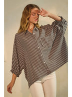 Striped Button Down Oversized Shirt