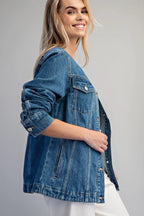 Denim Round Neck Jacket