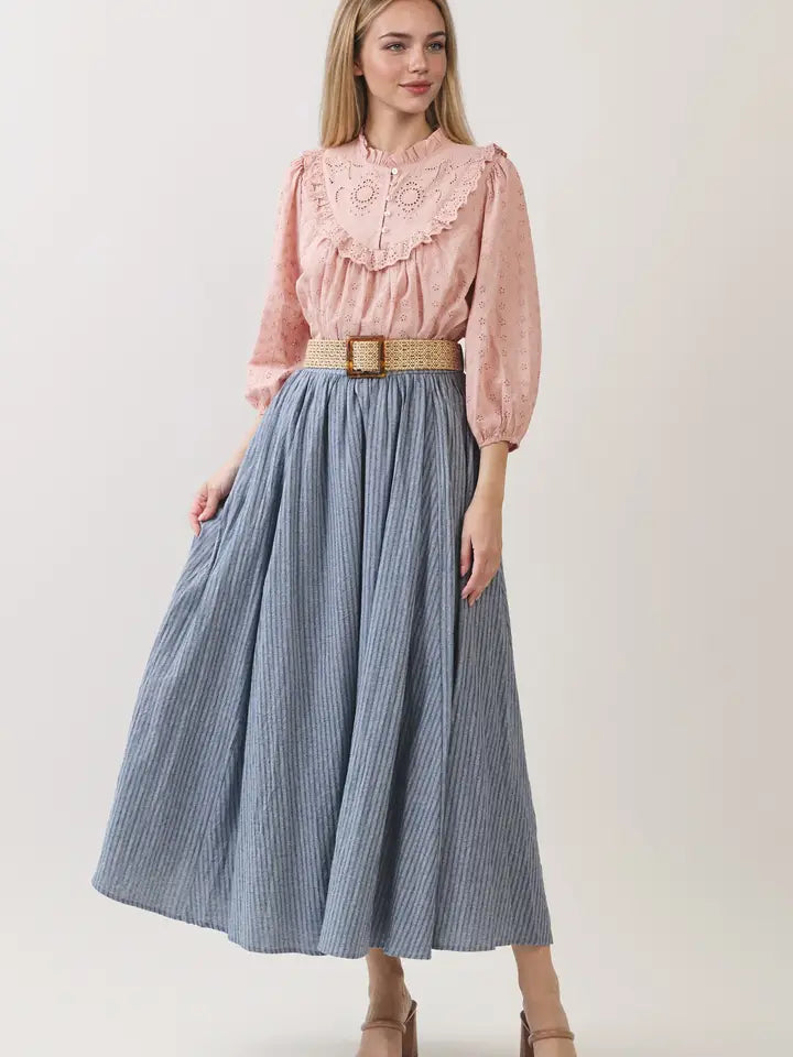 Pleated Maxi Skirt
