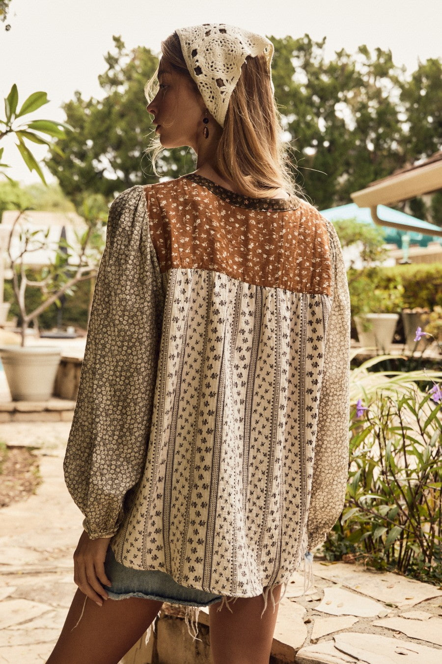 Mixed Floral Print Blouse