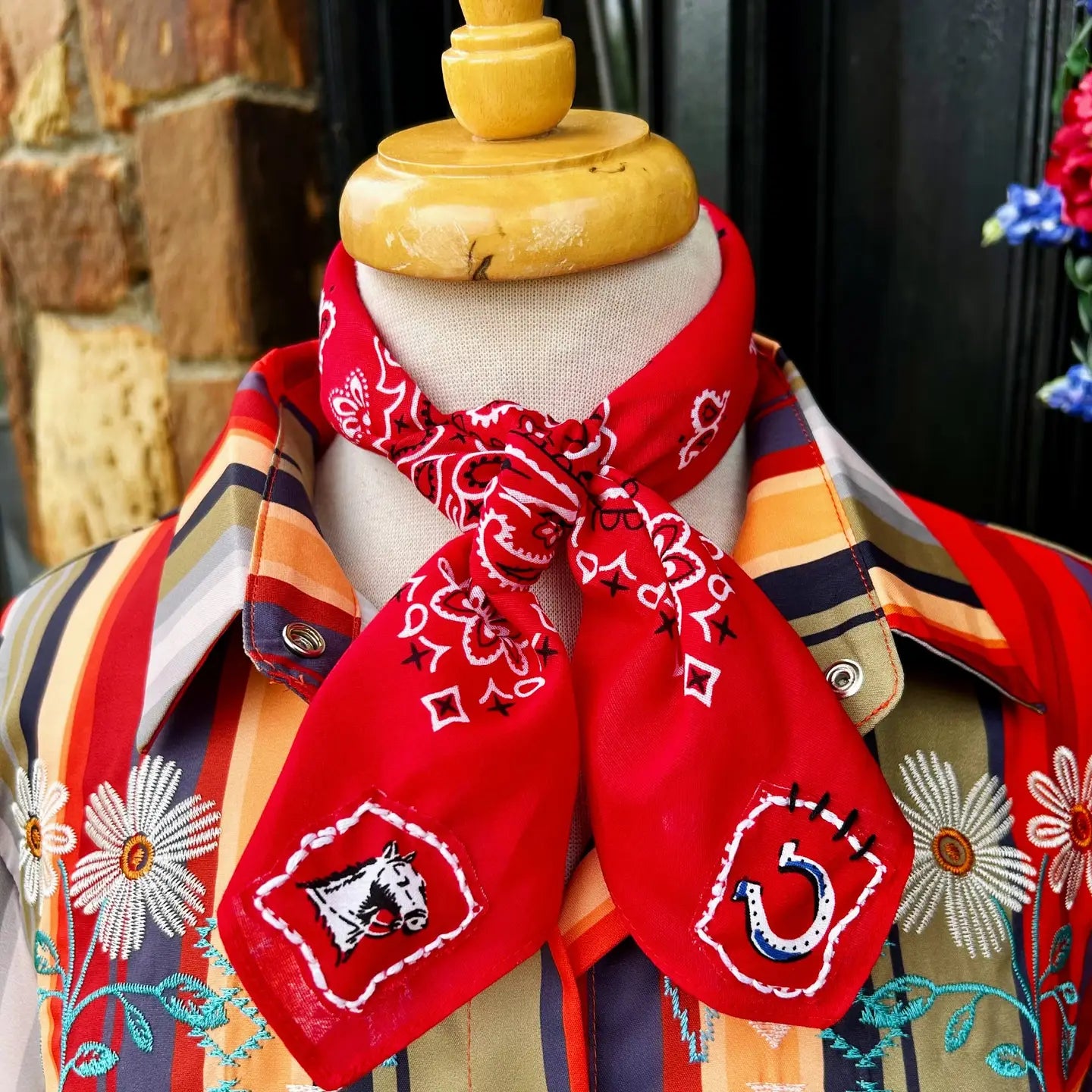 Horse Trail Embroidered Bandana