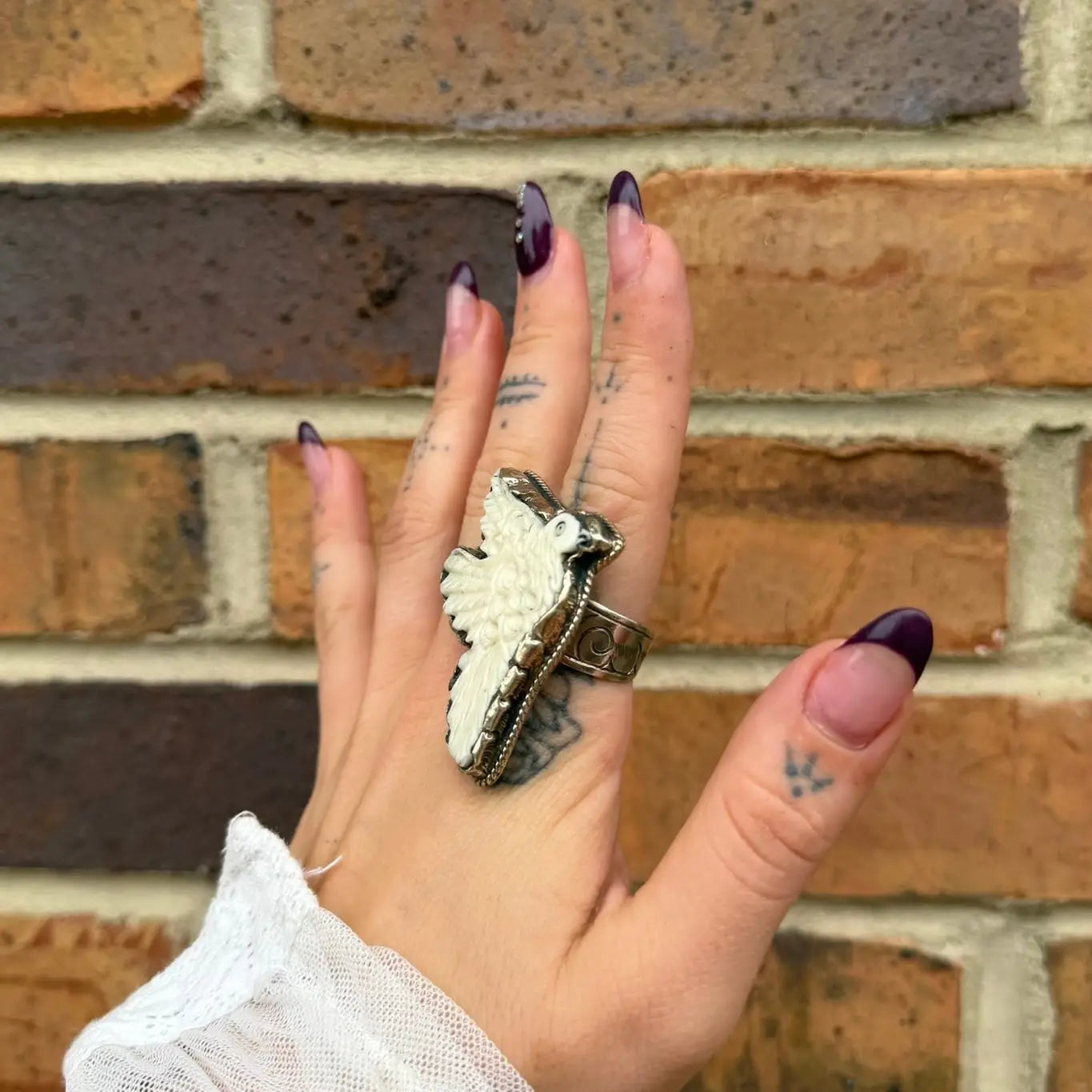 Carved Dove Ring