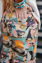 Pink Western Collage Extreme Wide Legged Pant