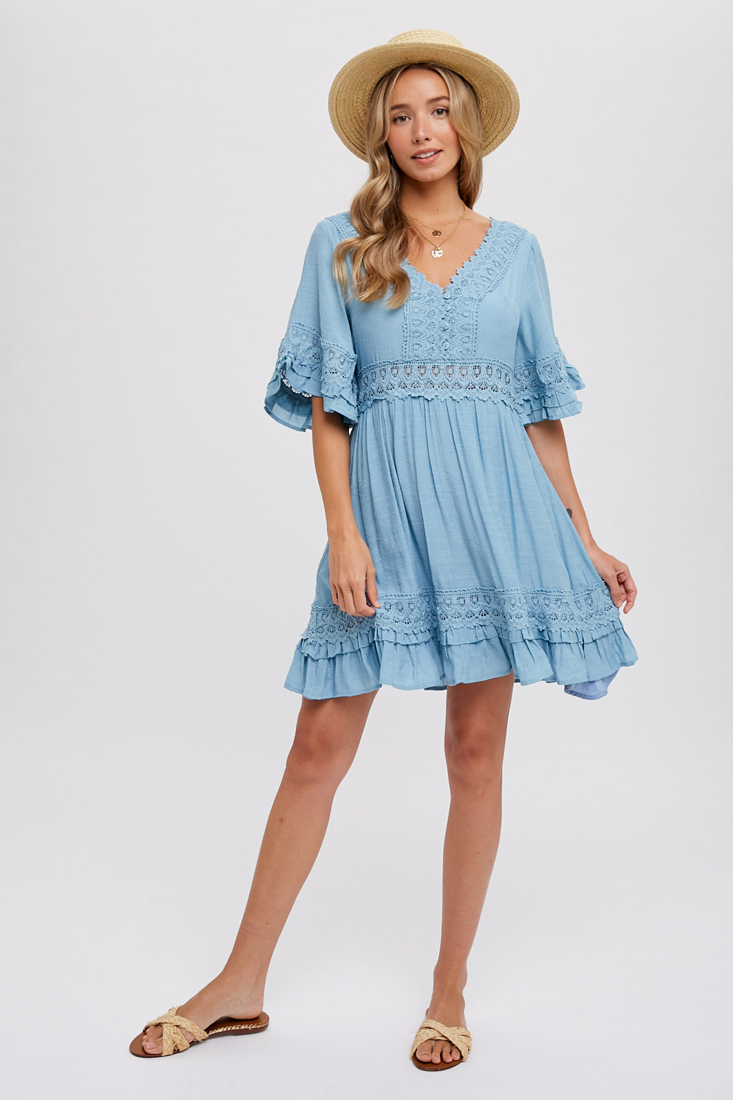 V-Neck Lace Dress