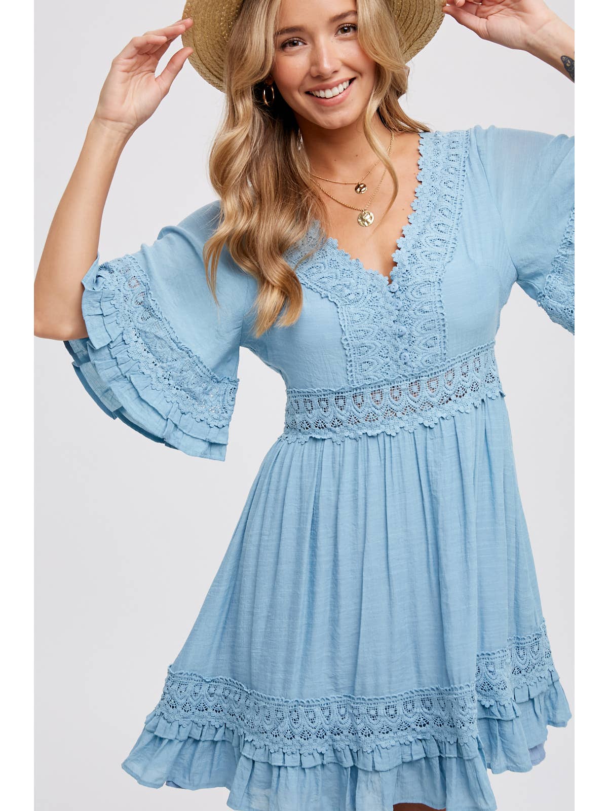 V-Neck Lace Dress