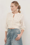 Hendry 3/4 Sleeves See Through Cardigan