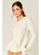 Flare Ruffle Neck Sweater Top