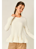Flare Ruffle Neck Sweater Top