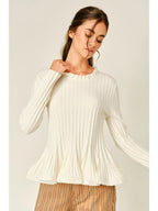 Flare Ruffle Neck Sweater Top