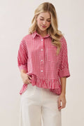 Gingham Button-Up Shirt