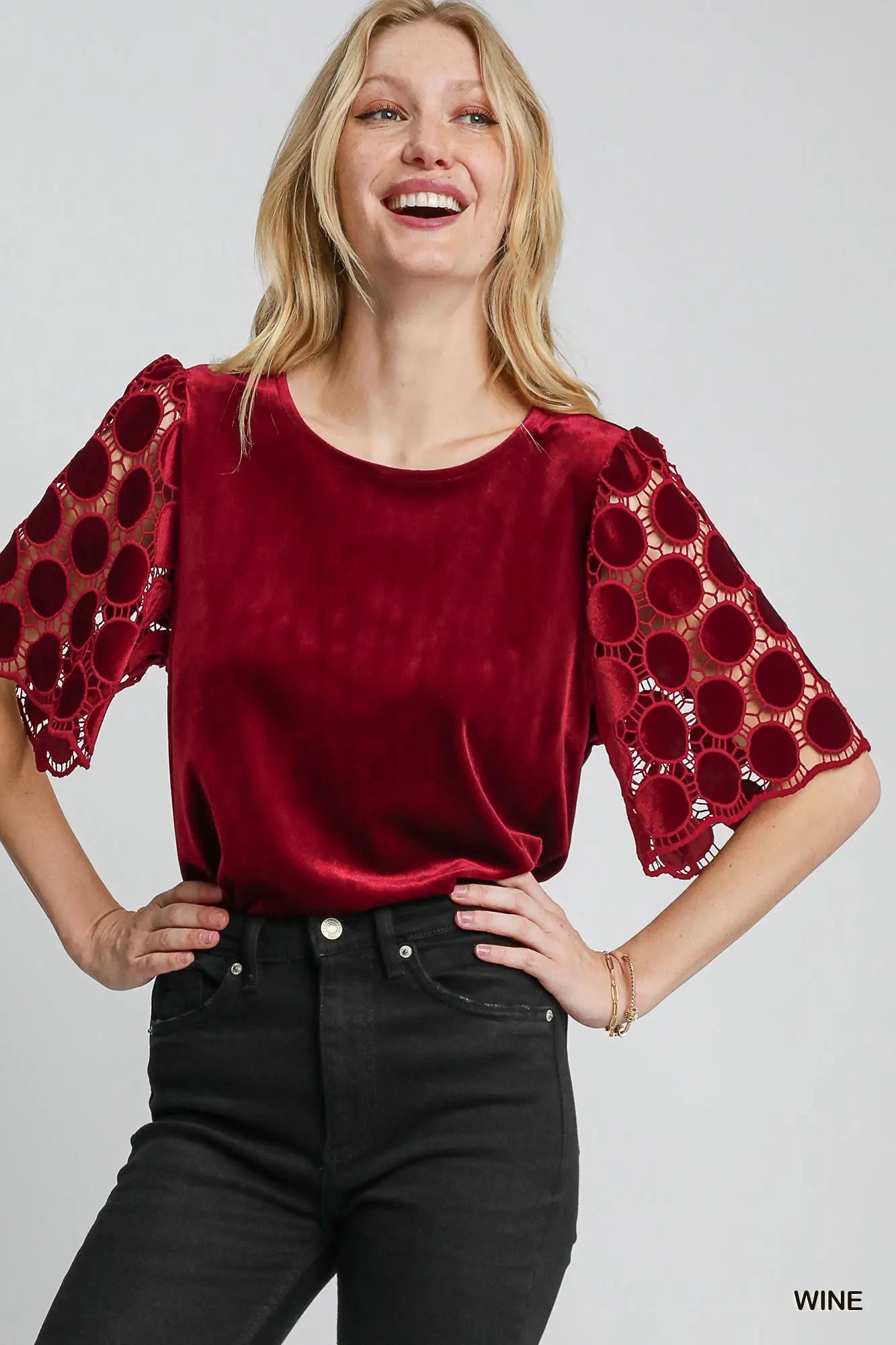 Round Neck Velvet Top