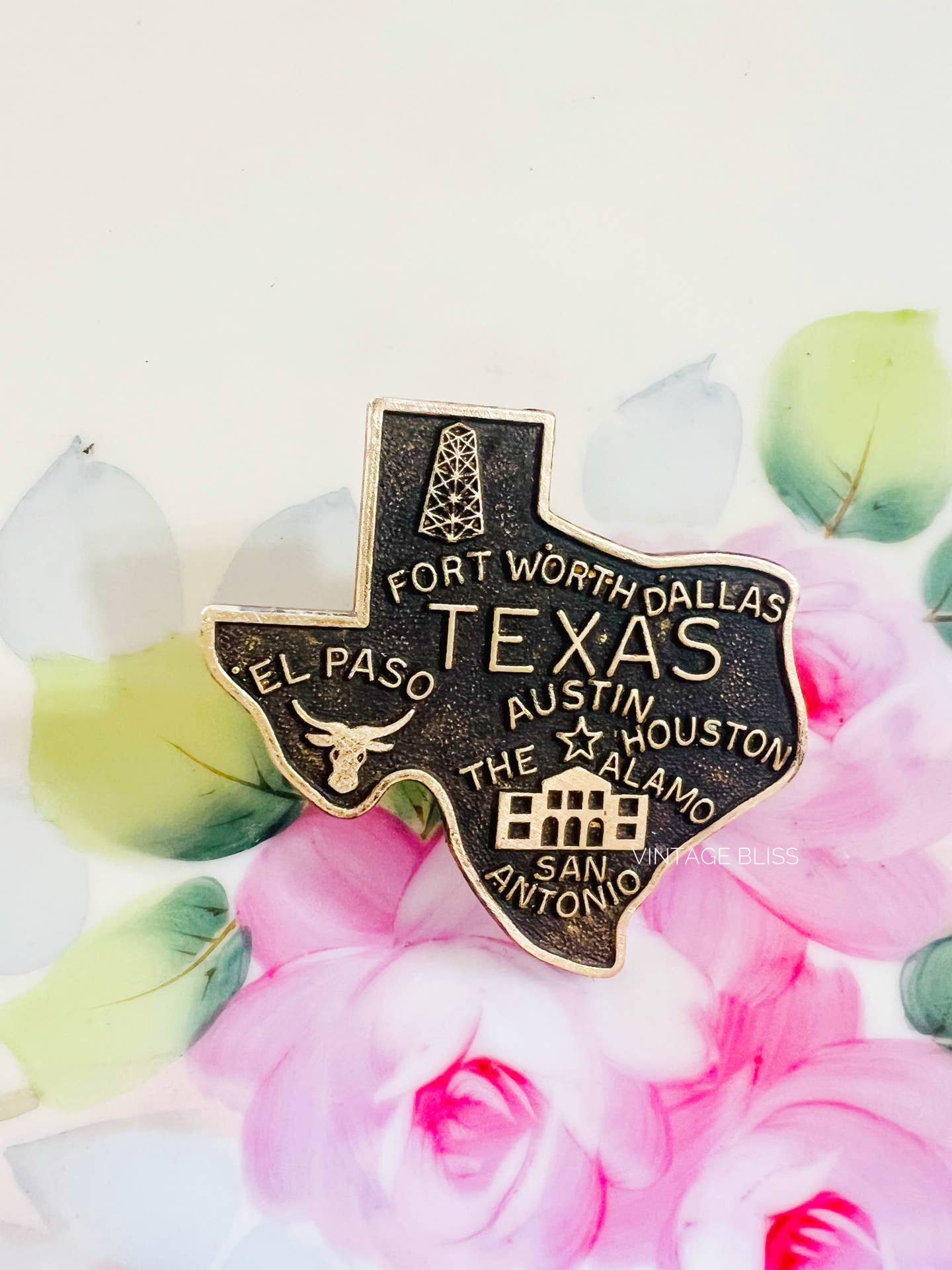 Brass Patina Texas State Hat Pin