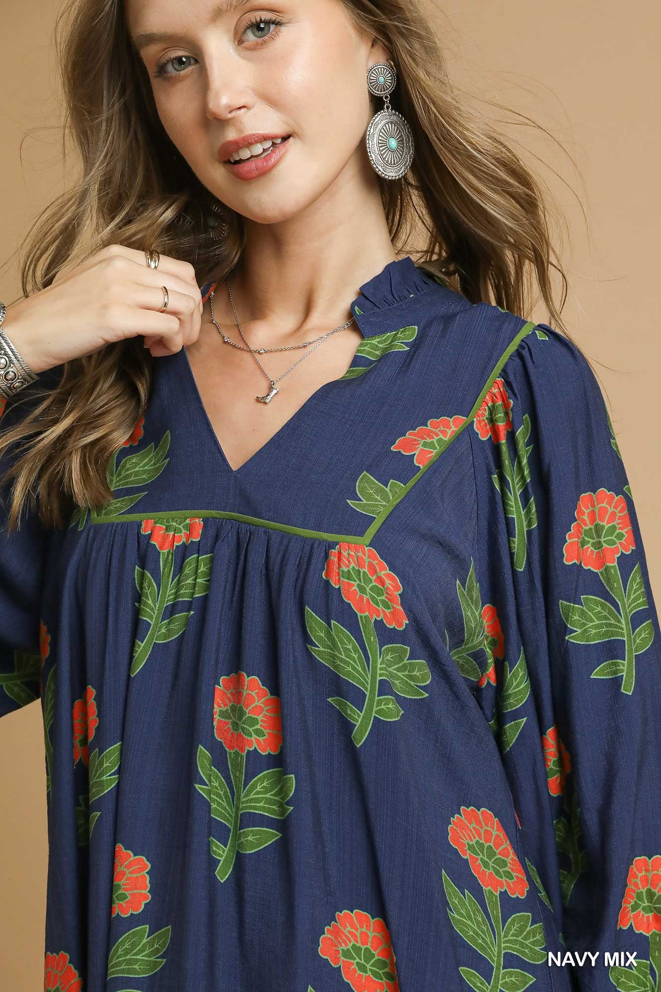 Floral Print Babydoll Tunic Dress