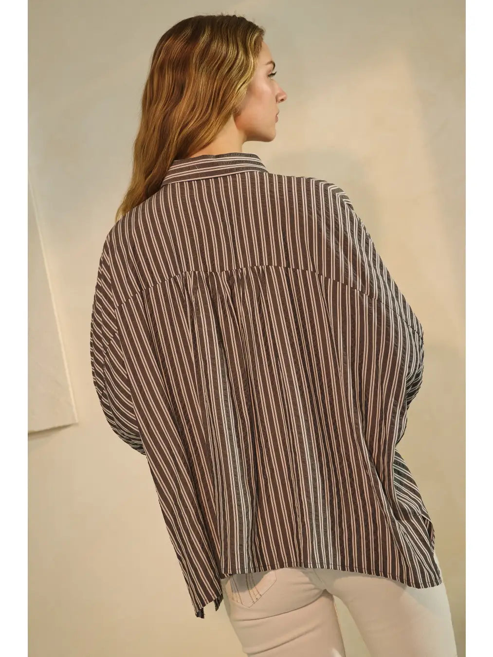 Striped Button Down Oversized Shirt
