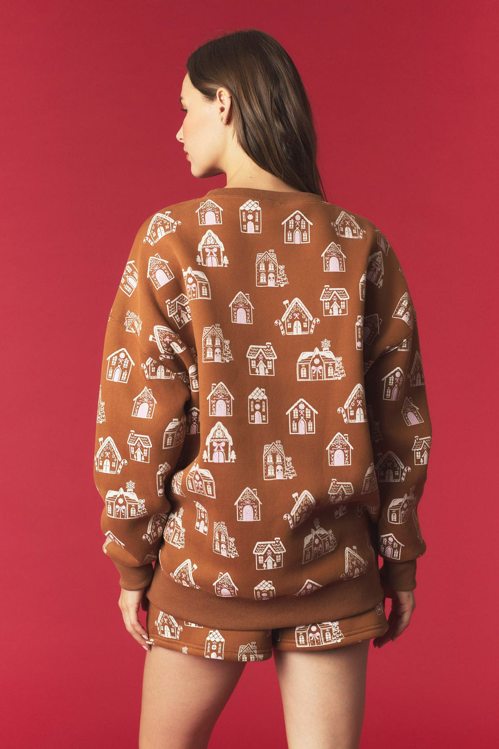 Ginger House Printed Fleeced Terry Sweatshirt Set