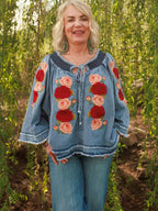 Denim and Rose Top