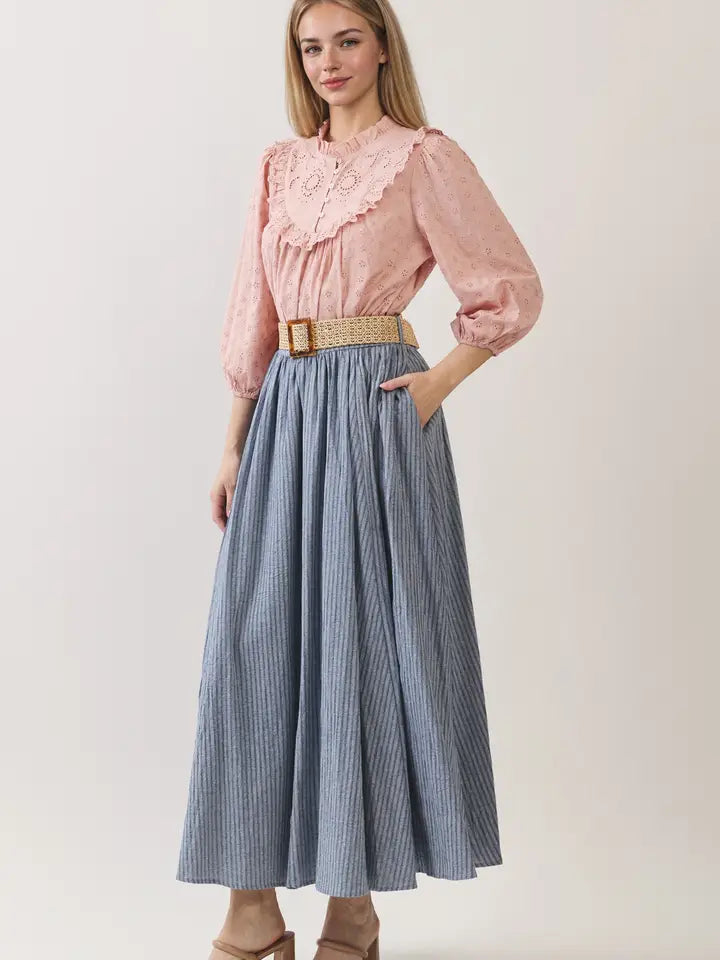 Pleated Maxi Skirt