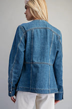 Denim Round Neck Jacket