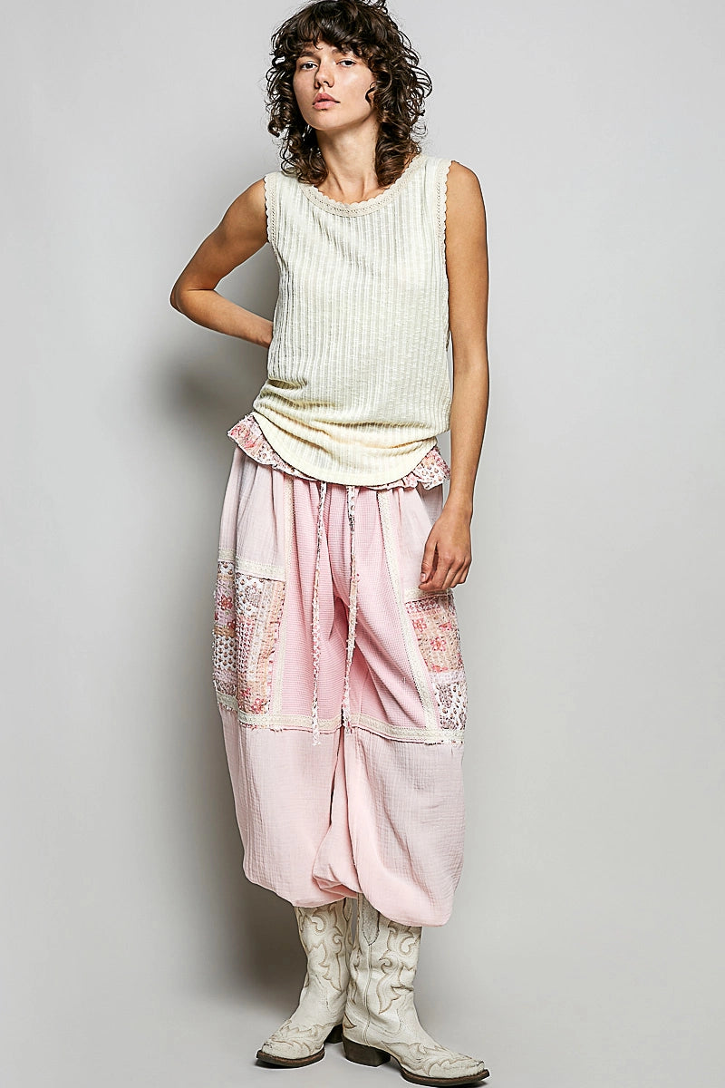 Round Neck Sleeveless Rib Knit Top