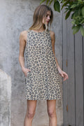 Leopard Print Sleeveless Mini Dress