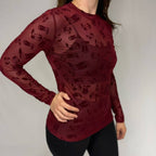 Blame it on the Boots Velvet Mesh Top