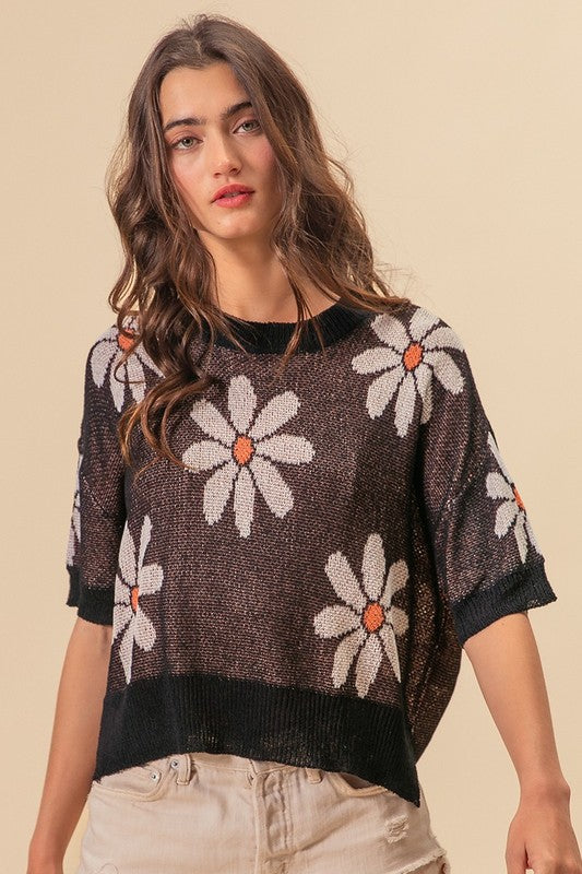 Floral Sweater Top