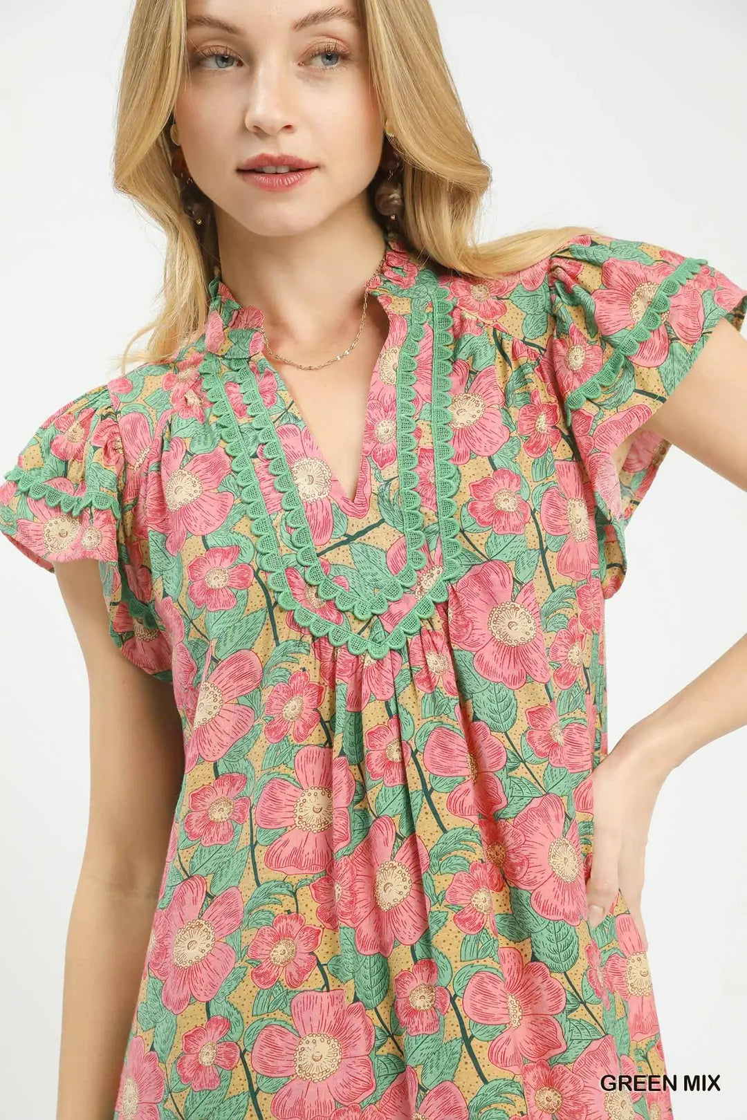 Abstract Print Tiered Mini Dress