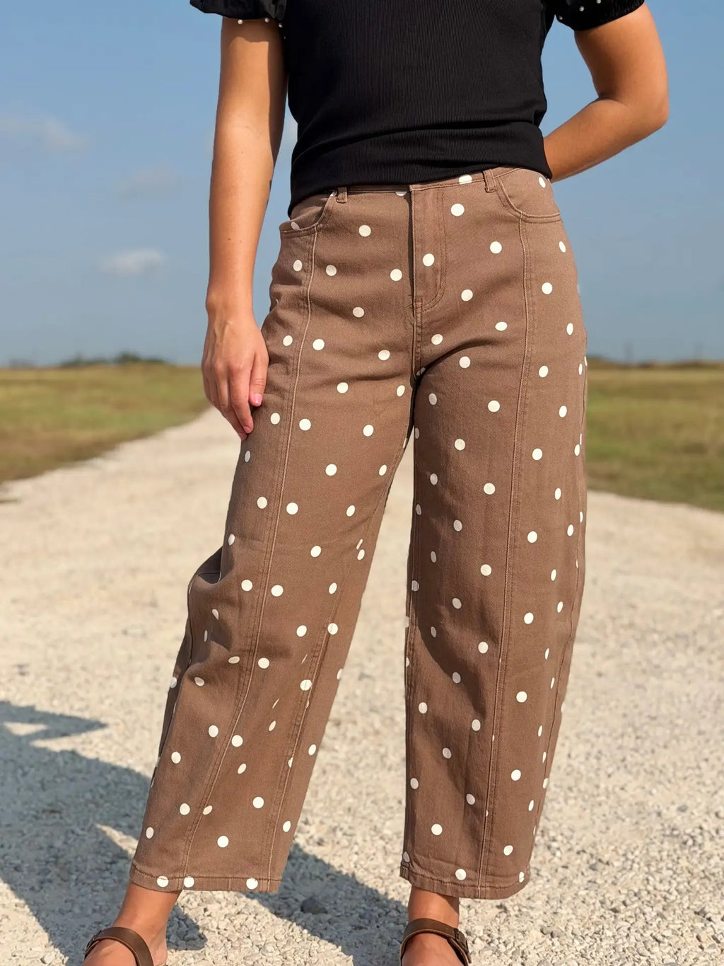 Dottie Polka Dot Barrel Jeans