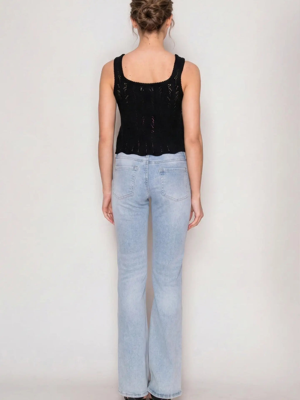 Sleeveless Crochet Knit Cropped Tank Top