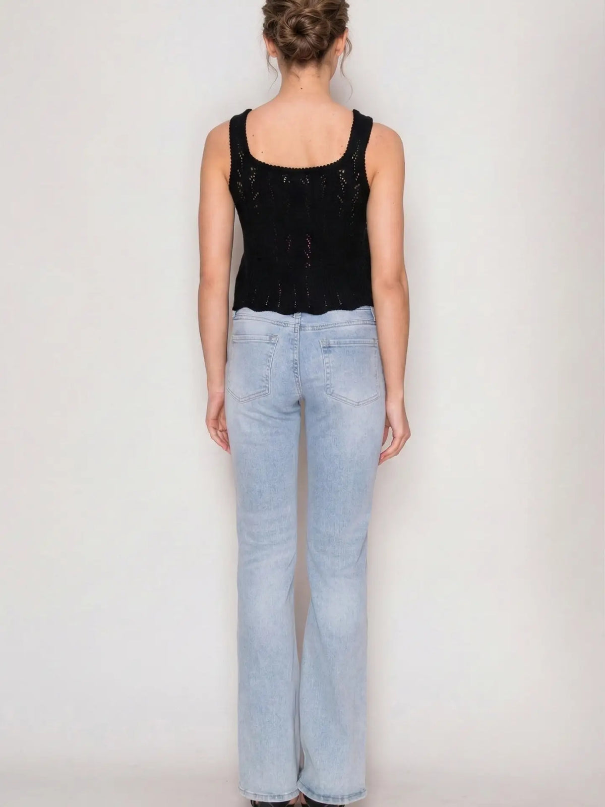 Sleeveless Crochet Knit Cropped Tank Top