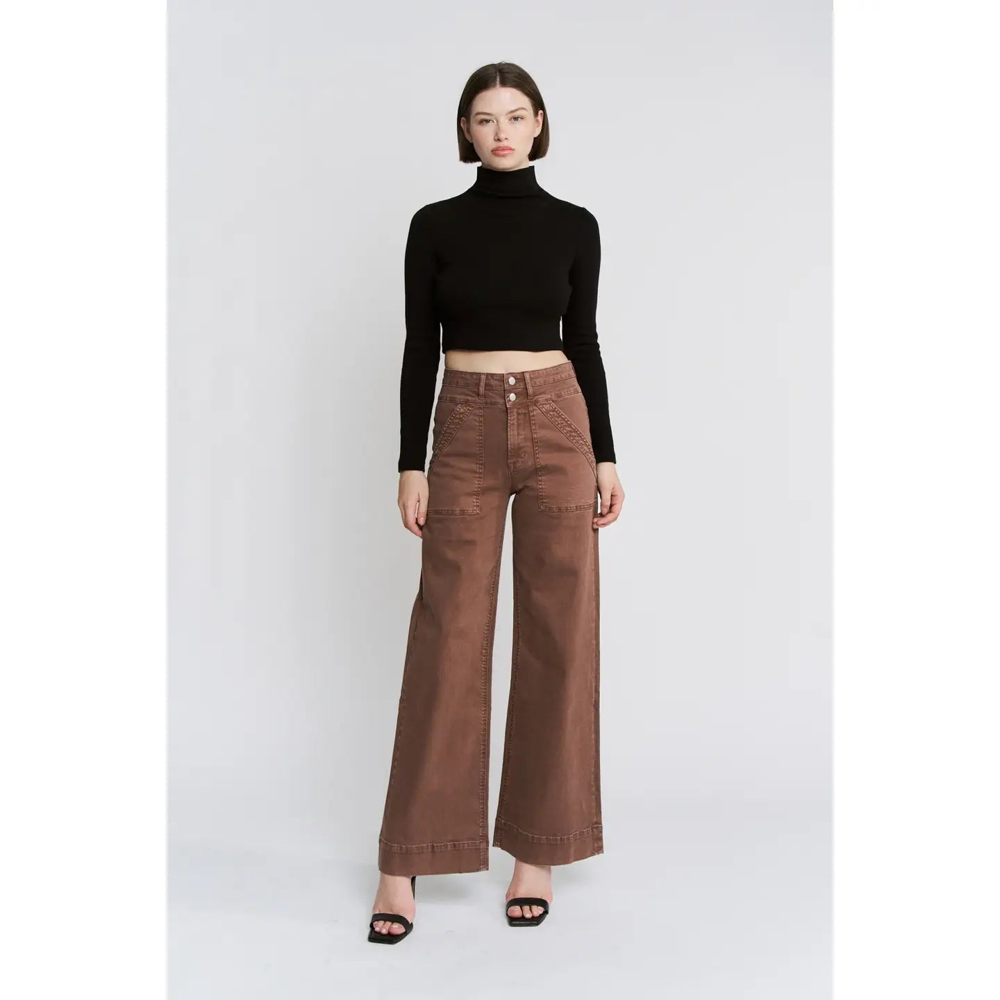 Super High Double Waistband Wide Leg