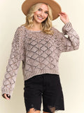 Long Sleeve Diamond Knit Sweater