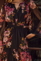Floral Chiffon Midi Dress