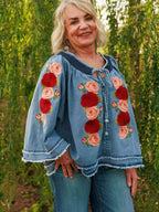 Denim and Rose Top