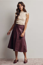 Ruffle Sleeve Rib Knit Top