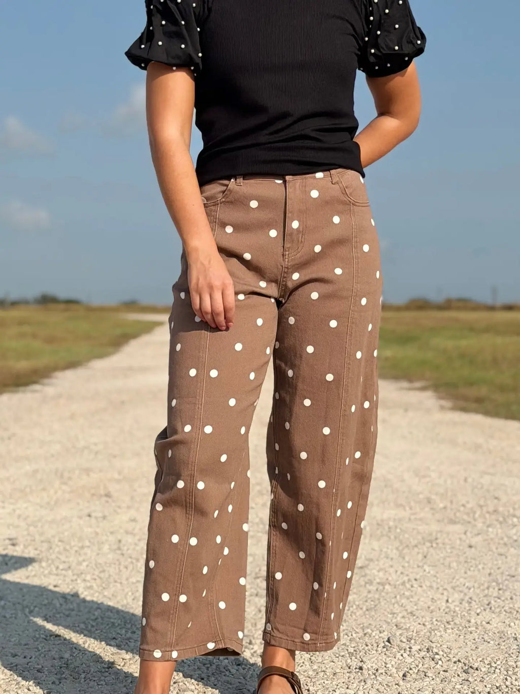 Dottie Polka Dot Barrel Jeans