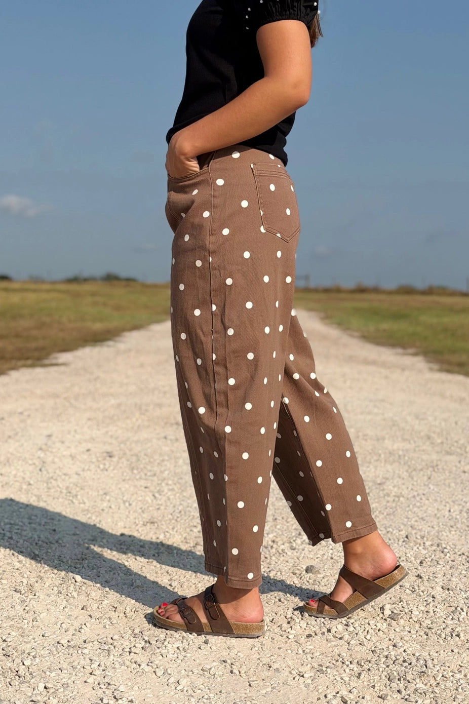Dottie Polka Dot Barrel Jeans