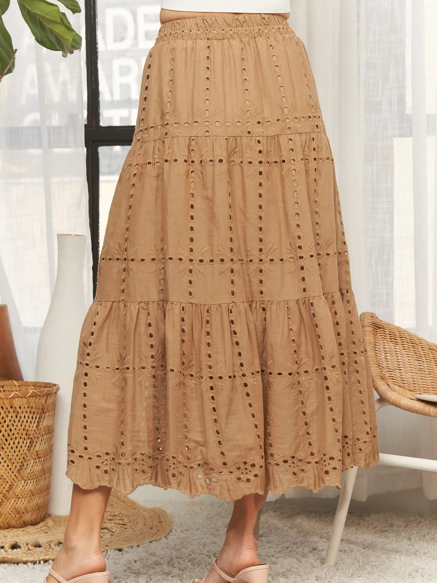 Tiered Midi Skirt