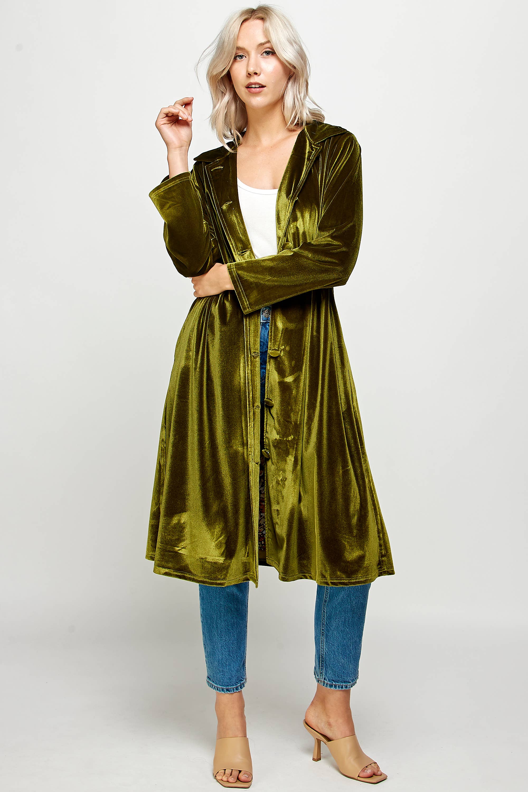 Long Sleeve Velvet Duster