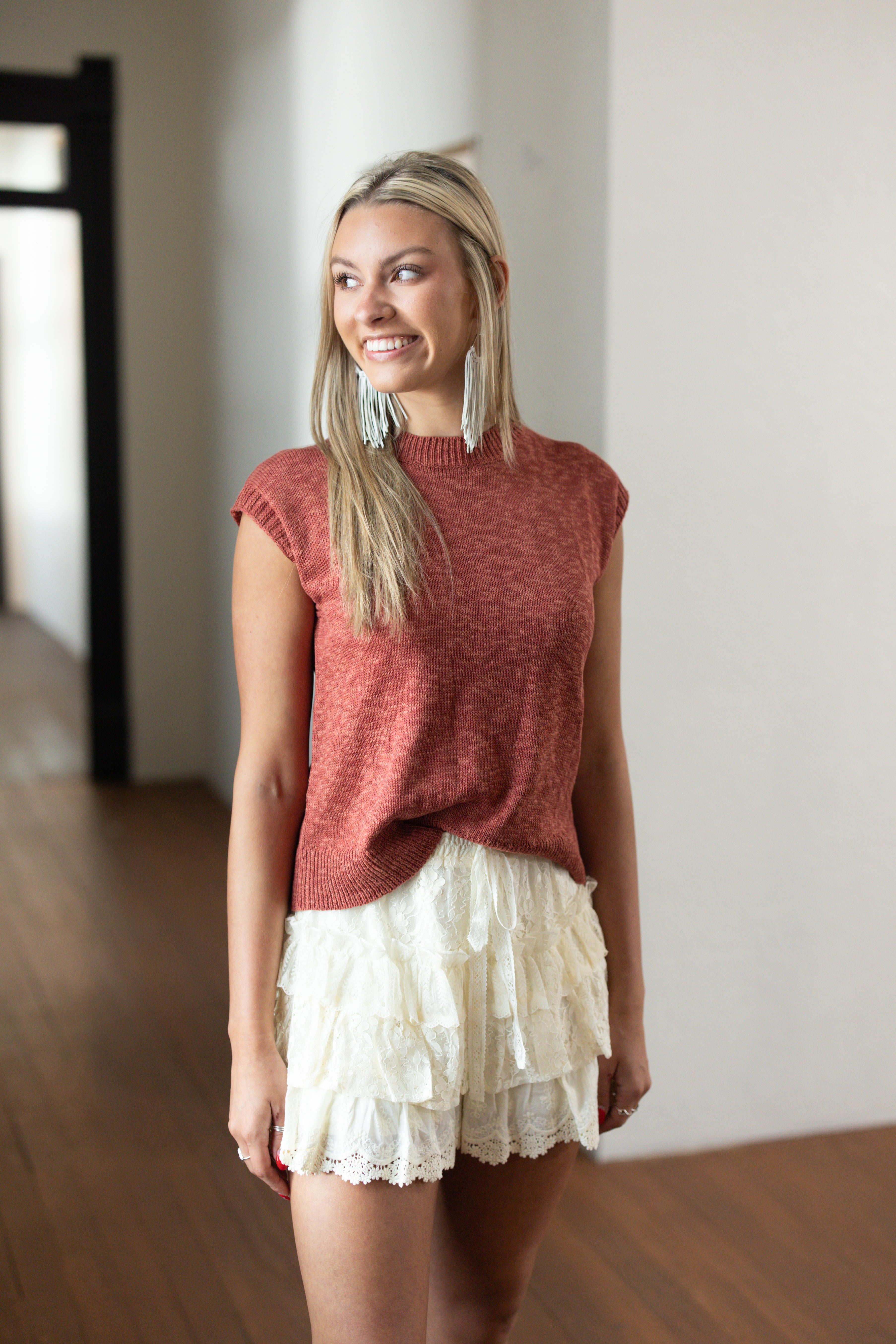 Lace Tiered Ruffle Shorts