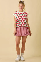 Strawberry Oversized Sleeveless Sweater
