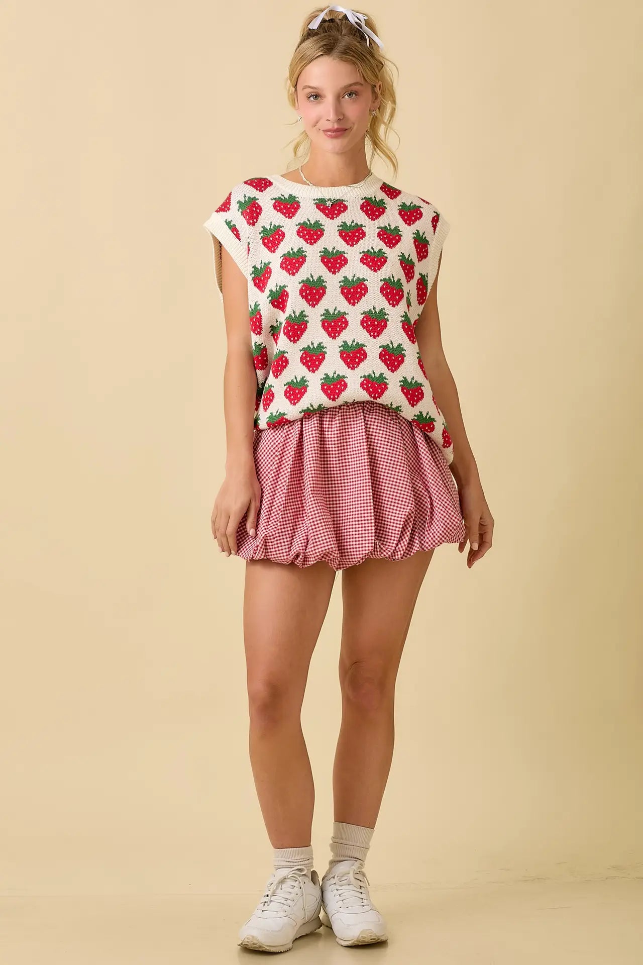 Strawberry Oversized Sleeveless Sweater
