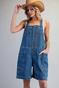 Button Down Front Pocket Romper