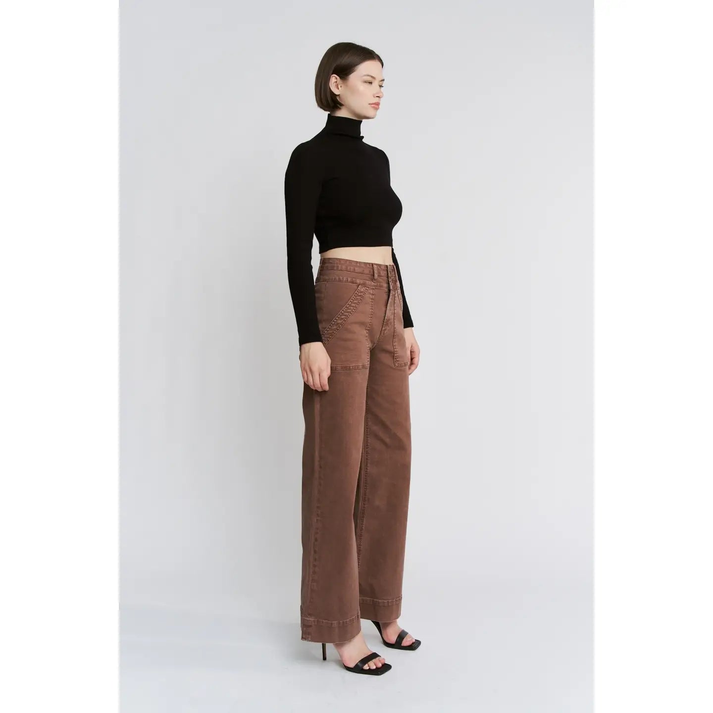 Super High Double Waistband Wide Leg