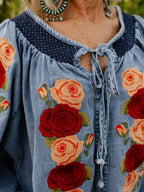 Denim and Rose Top