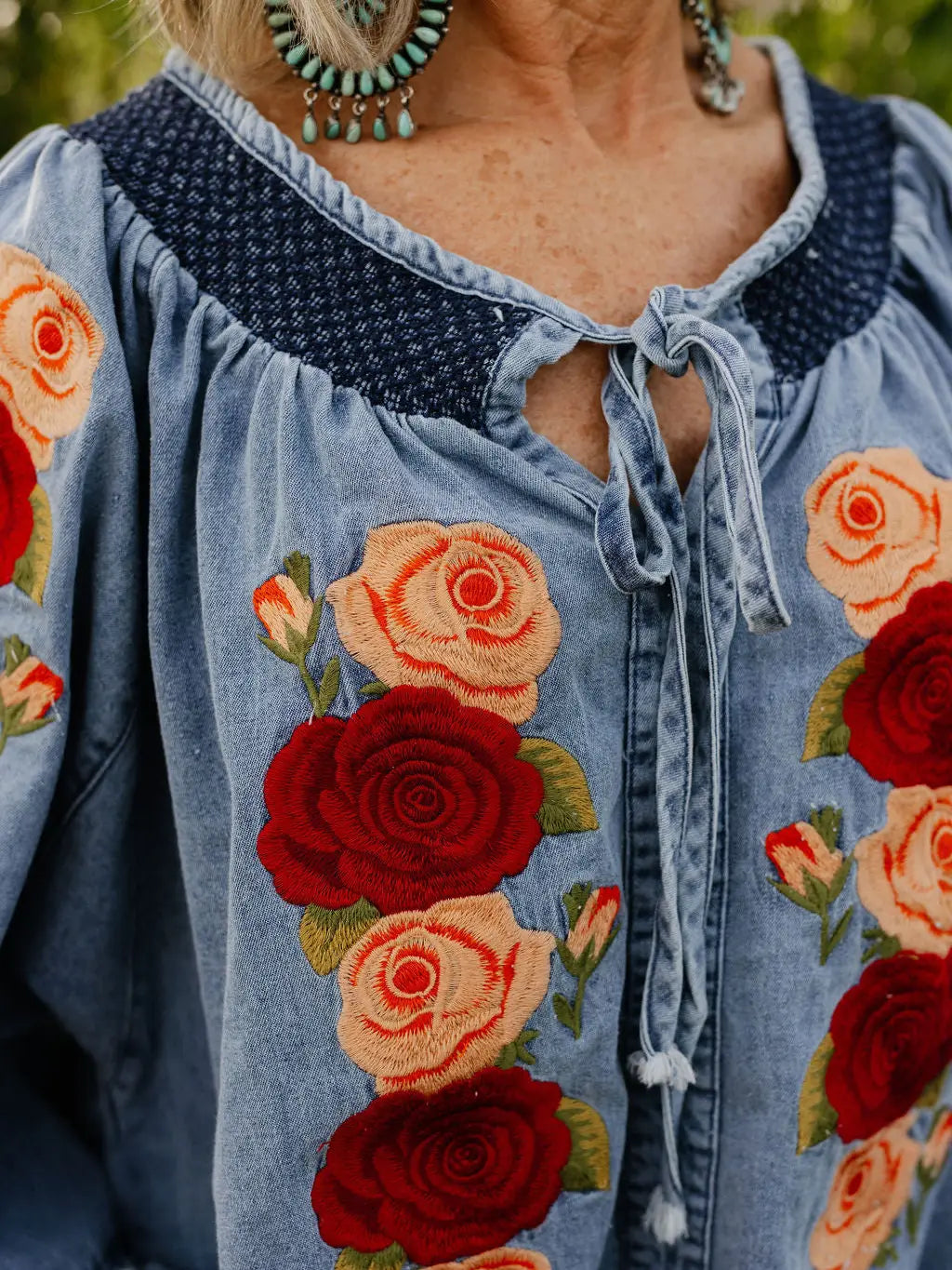 Denim and Rose Top